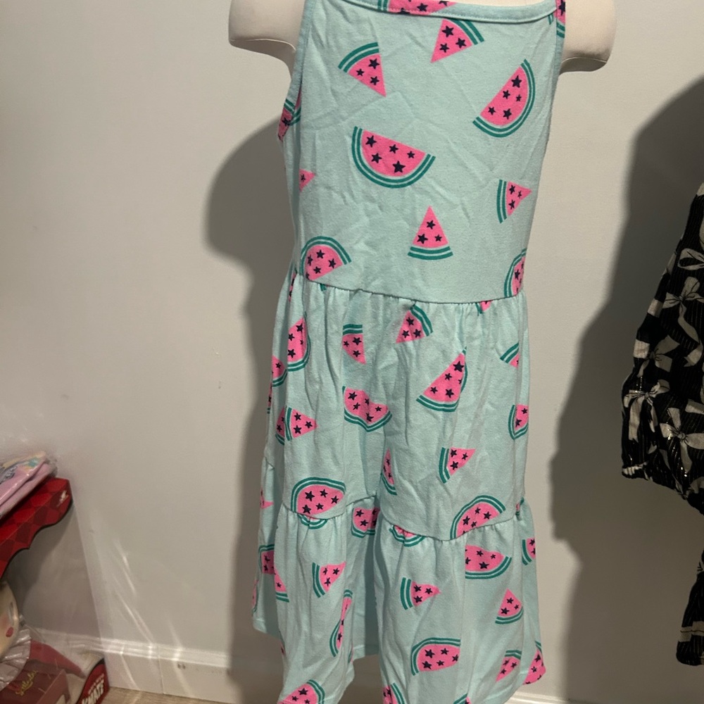 Watermelon Print Sleeveless Dress